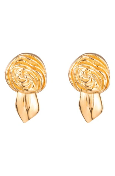 Shop Sterling King Mini Rosette Stud Earrings In Gold