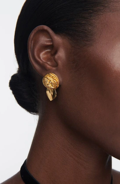Shop Sterling King Mini Rosette Stud Earrings In Gold