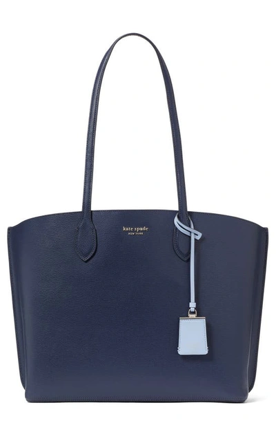 Shop Kate Spade Suite Leather Tote In Parisian Navy Multi