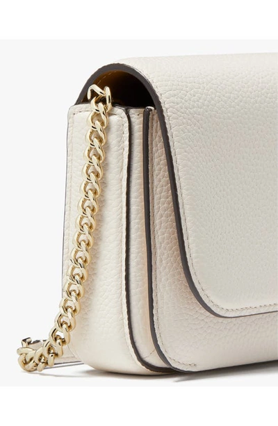 Shop Kate Spade Ava Leather Wallet On A Chain In Parchment.
