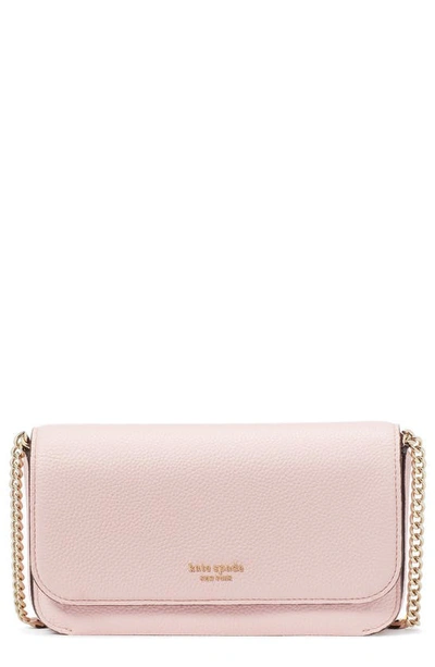 Shop Kate Spade Ava Leather Wallet On A Chain In Crepe Pink