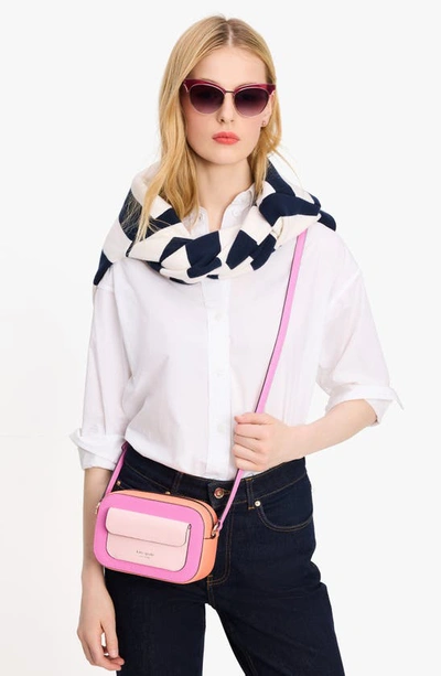 Shop Kate Spade Ava Colorblock Leather Crossbody Bag In Echinacea Flower Mul