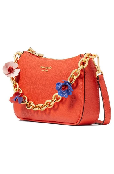 Shop Kate Spade Small Jolie Floral Convertible Leather Crossbody Bag In Red Berry