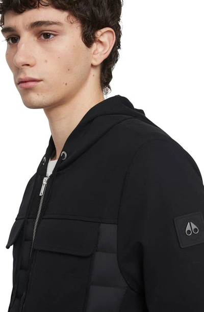 Shop Moose Knuckles Air Down Explorer Hooded Jacket In Black Black