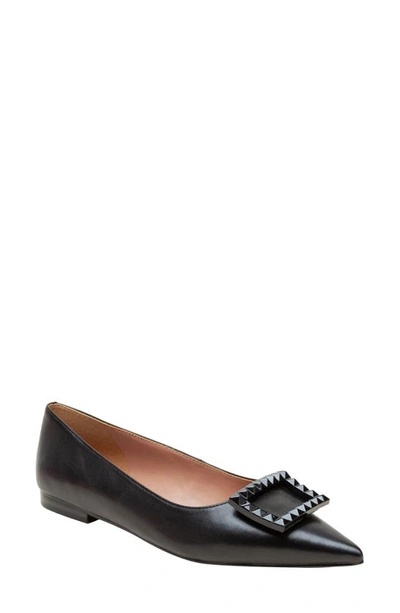 Shop Linea Paolo Nolene Pointed Toe Flat In Black