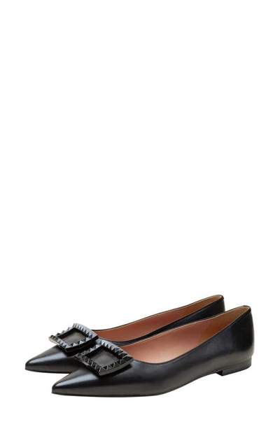 Shop Linea Paolo Nolene Pointed Toe Flat In Black