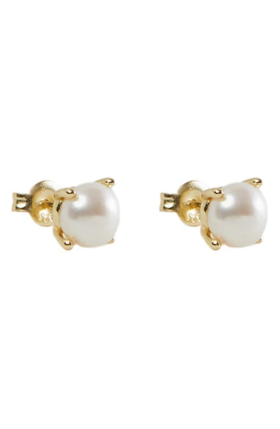 Argento Vivo Freshwater Pearl Stud Earrings In Gold