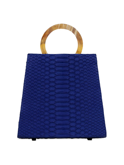 Shop Adriana Castro Women's Azza Top Handle Bag In Python In Royal Blue