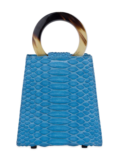 Shop Adriana Castro Women's Azza Mini Bag In Python In Blue