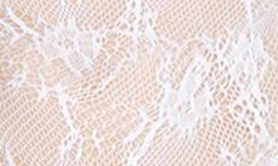Memoi Floral Net Sheer Tights In White