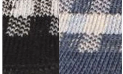 Memoi Gingham Assorted 2-pack Ankle Socks In Black-blue