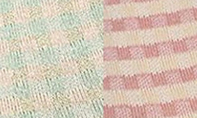 Memoi Gingham Assorted 2-pack Ankle Socks In Blush-taupe