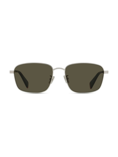 Shop Kenzo Men's Aka 56mm Rectangular Sunglasses In Palladium Green