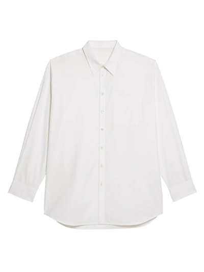 Shop Helmut Lang Men's Cotton Oversized Button-front Shirt In White