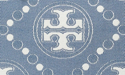 Tory Burch Mini T Monogram North/south Denim Tote In Denim Multi