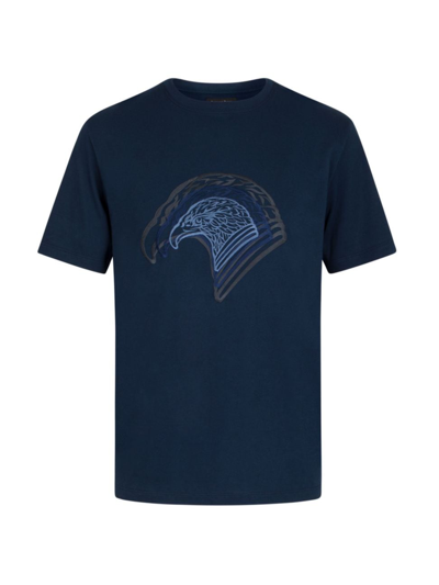 Shop Stefano Ricci Men's Crewneck T-shirt In Navy Blue