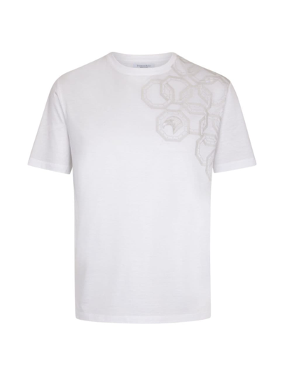 Shop Stefano Ricci Men's Crewneck T-shirt In White