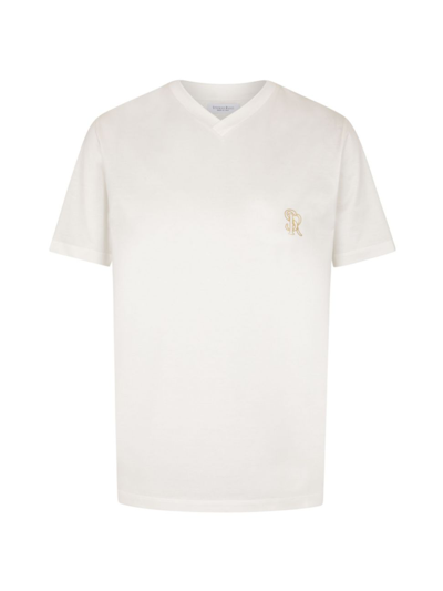Shop Stefano Ricci Men's V-neck T-shirt In White