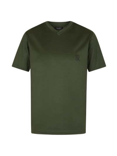 Shop Stefano Ricci Men's V-neck T-shirt In Green