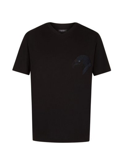 Shop Stefano Ricci Men's Crewneck T-shirt In Black