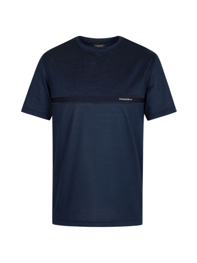 Shop Stefano Ricci Men's Crewneck T-shirt In Dark Blue