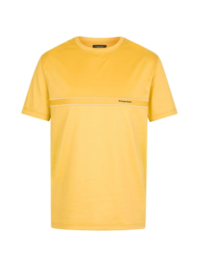 Shop Stefano Ricci Men's Crewneck T-shirt In Yellow