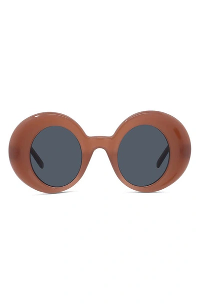 Shop Loewe Curvy 44mm Small Round Sunglasses In Shiny Red / Smoke