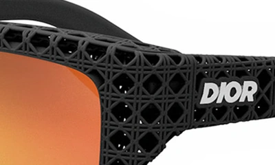 Shop Dior '3d S1i 57mm Mirrored Square Sunglasses In Matte Black / Bordeaux Mirror