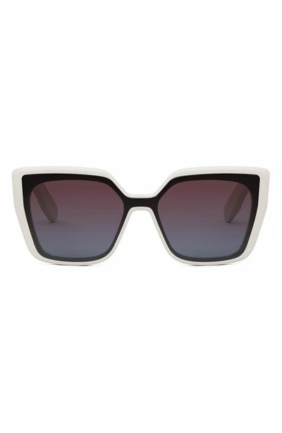 Shop Dior Lady 95.22 S2i Butterfly Sunglasses In Ivory / Gradient Bordeaux