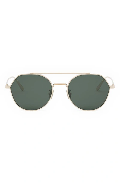 Shop Dior 'blacksuit R6u 54mm Geometric Sunglasses In Shiny Gold Dh / Green