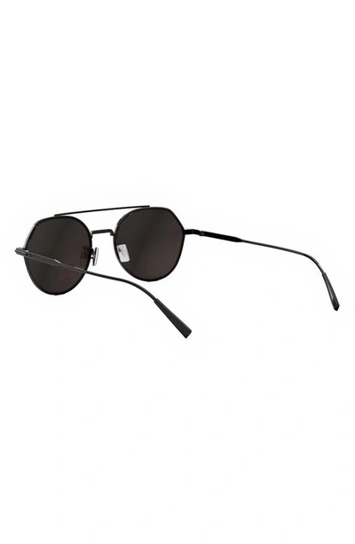 Shop Dior 'blacksuit R6u 54mm Geometric Sunglasses In Shiny Dark Ruthenium / Smoke