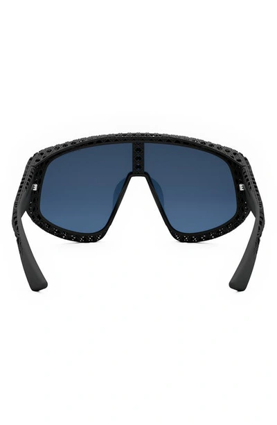 Shop Dior '3d M1u Mask Sunglasses In Matte Black / Blue