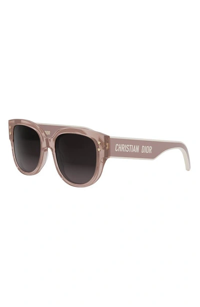 Shop Dior 'pacific B2i 54mm Butterfly Sunglasses In Shiny Pink / Gradient Brown