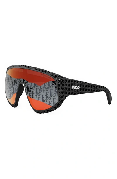 Dior Sunglasses In Matte Black / Bordeaux Mirror