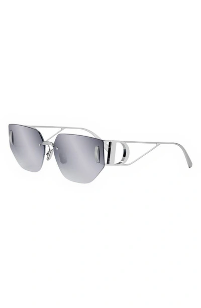Shop Dior 30montaigne B3u 65mm Gradient Oversize Butterfly Sunglasses In Shiny Palladium / Smoke Mirror