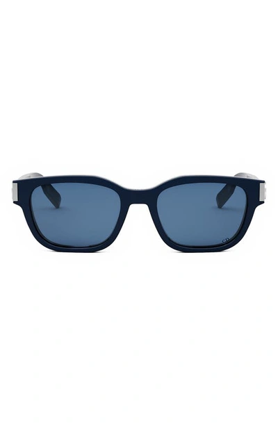 Shop Dior Cd Icon S1i 54mm Geometric Sunglasses In Shiny Blue / Blue