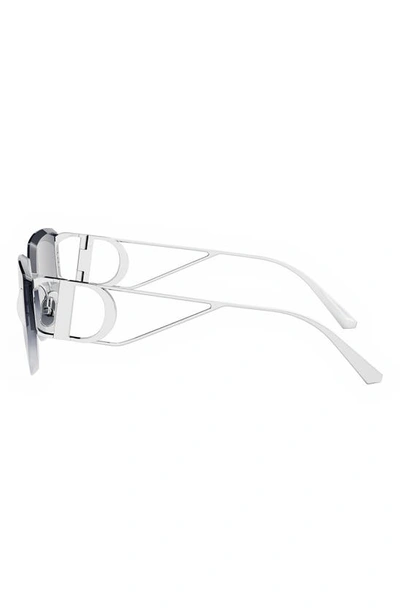 Shop Dior 30montaigne B3u 65mm Gradient Oversize Butterfly Sunglasses In Shiny Palladium / Smoke Mirror