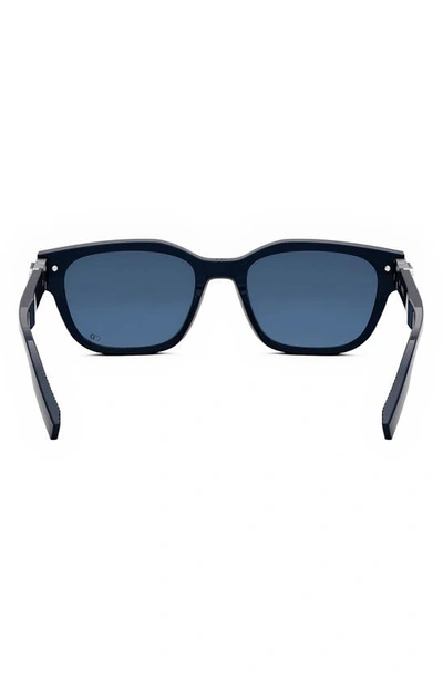 Shop Dior Cd Icon S1i 54mm Geometric Sunglasses In Shiny Blue / Blue