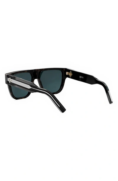 Shop Dior Cd Diamond S6i 55mm Square Sunglasses In Havana/ Other / Blue