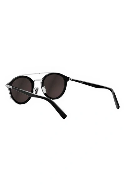 Shop Dior 'blacksuit R7u 50mm Small Round Sunglasses In Matte Black / Smoke Mirror