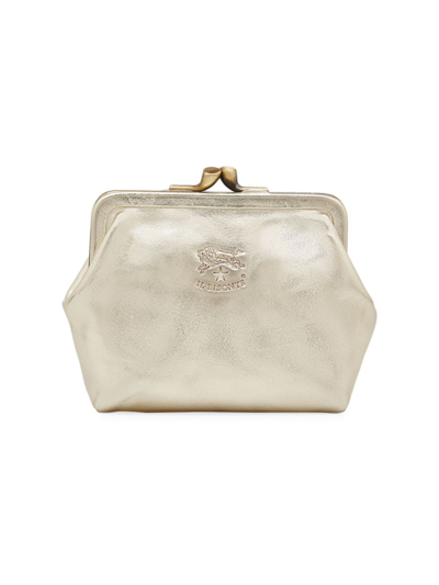 Shop Il Bisonte Women's Classic Manuela Leather Coin Purse In Platino