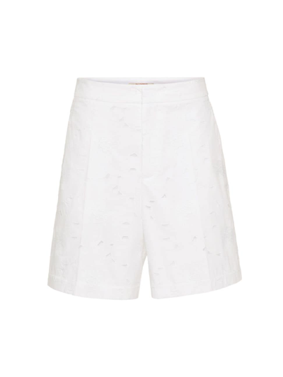 Shop Valentino Men's San Gallo Cotton Bermuda Shorts In White
