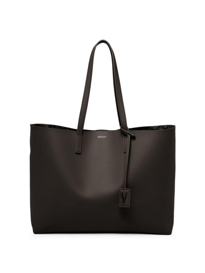 Shop Versace Women's Virtus Leather Tote In Black