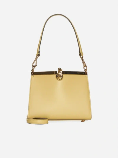Shop Etro Vela Leather Mini Bag In Cream Yellow