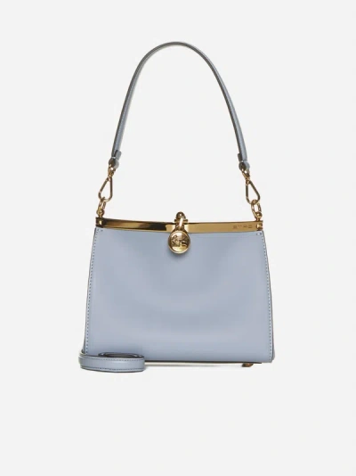 Shop Etro Vela Leather Mini Bag In Sky Blue