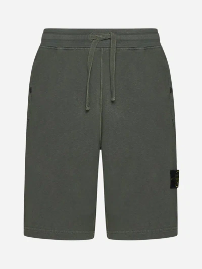Shop Stone Island Cotton Shorts In Musk