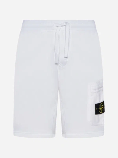 Shop Stone Island Cotton Shorts In White
