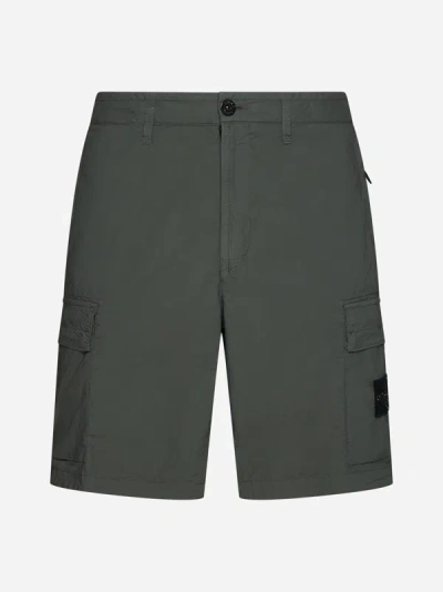 Shop Stone Island Stretch Cotton Shorts In Musk