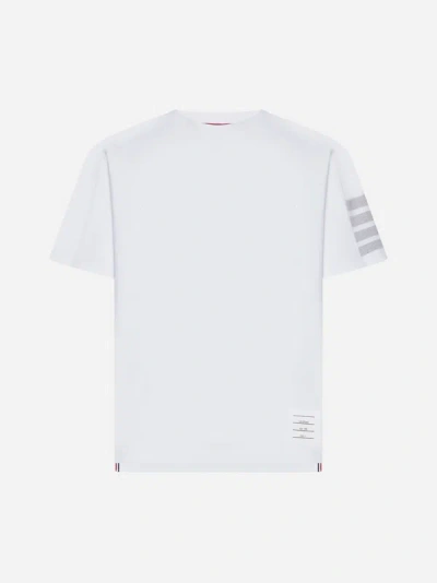 Shop Thom Browne Cotton 4-bar T-shirt In White