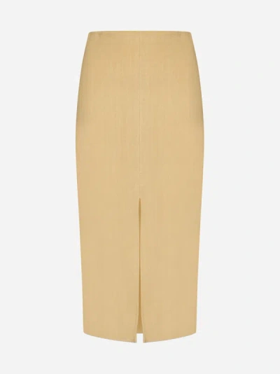 Shop Isabel Marant Mills Hemp-blend Skirt In Straw